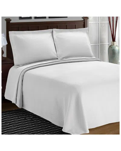 SUPERIOR SUPERIOR JACQUARD MATELASSE DIAMOND SOLITAIRE 3PC COTTON BEDSPREAD SET