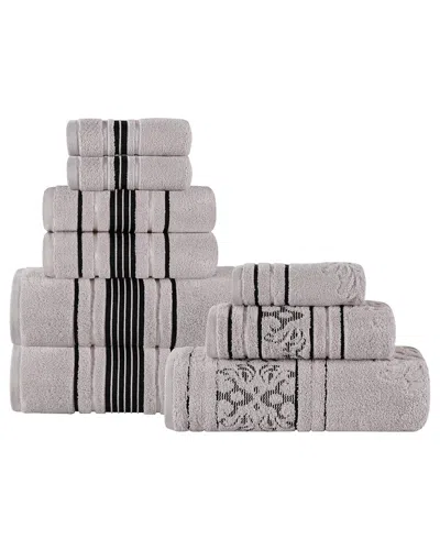 SUPERIOR SUPERIOR SADIE ZERO TWIST COTTON JACQUARD FLORAL ABSORBENT 9PC ASSORTED TOWEL  SET