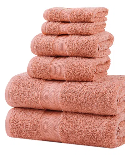 SUPERIOR SUPERIOR SOLID LONG-STAPLE COMBED 6PC COTTON TOWEL SET