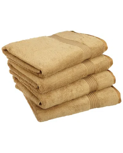 SUPERIOR SUPERIOR SOLID SOFT 4PC ABSORBENT BATH EGYPTIAN COTTON TOWEL SET