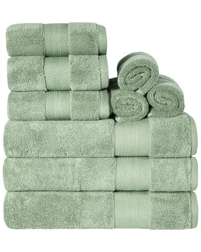SUPERIOR SUPERIOR TURKISH COTTON HIGHLY ABSORBENT SOLID 9PC ULTRA-PLUSH TOWEL SET