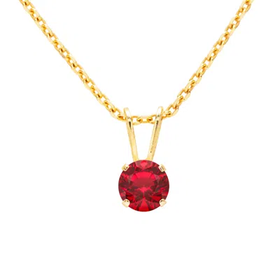 SUPERJEWELER 1/2 CARAT GEMSTONE SOLITAIRE PENDANT NECKLACE IN GOLD WITH FREE CHAIN - MULTIPLE GEMSTONE OPTIONS AV
