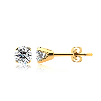 SUPERJEWELER LAB GROWN DIAMOND STUD EARRINGS IN WHITE & YELLOW GOLD - AVAILABLE IN ALL CARAT WEIGHTS, ECO-FRIENDL
