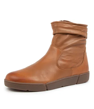 SUPERSOFT SUPERSOFT ATHIAS TAN LEATHER WOMENS SHOES CASUAL BOOTS ANKLE