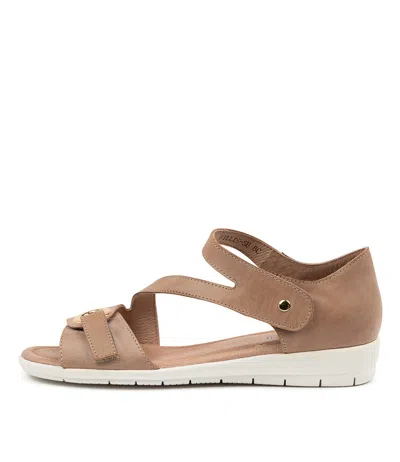 SUPERSOFT SUPERSOFT FILLIS WARM TAUPE LEA WOMENS SHOES CASUAL SANDALS HEELED