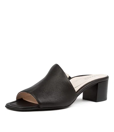 SUPERSOFT SUPERSOFT JONIE BLACK LEATHER WOMENS SHOES DRESS SANDALS HEELED