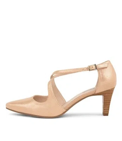 SUPERSOFT SUPERSOFT MARNEE BLUSH METALLIC LEATHER HEELS BLUSH METALLIC WOMENS SHOES