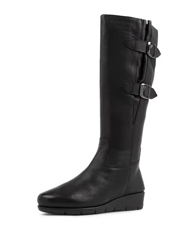 SUPERSOFT SUPERSOFT MOVES W BLACK LEATHER KNEE HIGH BOOTS WOMENS SHOES CASUAL