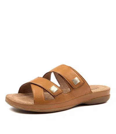 SUPERSOFT SUPERSOFT SHARGOLD TAN E LEATHER WOMENS SHOES CASUAL SANDALS SANDALS FLAT