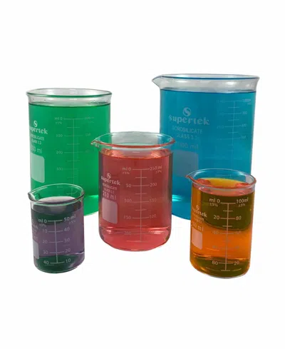 SUPERTEK GLASS BEAKERS SET, 5 PIECE