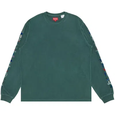 SUPREME SUPREME AOI ICONS LONG-SLEEVE TOP 'DUSTY GREEN'