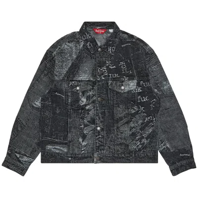 SUPREME SUPREME ARCHIVE DENIM JACQUARD TRUCKER JACKET 'BLACK'