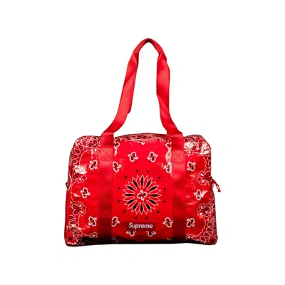 SUPREME SUPREME BANDANA TARP SMALL DUFFLE BAG 'RED'