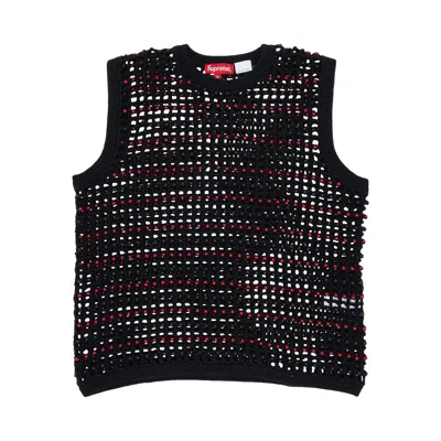 SUPREME SUPREME BEADED SWEATER VEST 'BLACK'