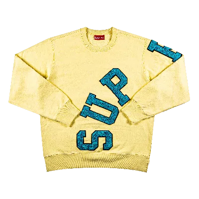 SUPREME SUPREME BIG ARC CREWNECK 'LIGHT YELLOW'