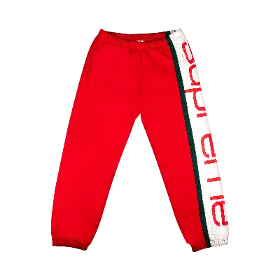 SUPREME SUPREME BIG LOGO PANELED SWEATPANT 'RED'