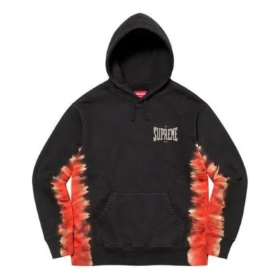 SUPREME Supreme Bleached Hooded Sweatshirt 'Black Orange'