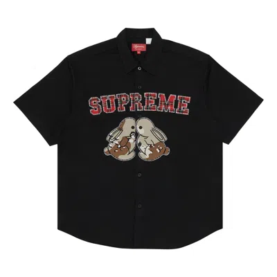 SUPREME SUPREME BUNNIES SHORT-SLEEVE WORK SHIRT 'BLACK'