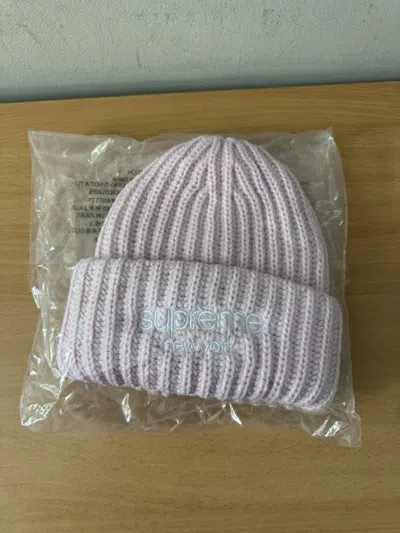 SUPREME CHUNKY RIBBED BEANIE PINK