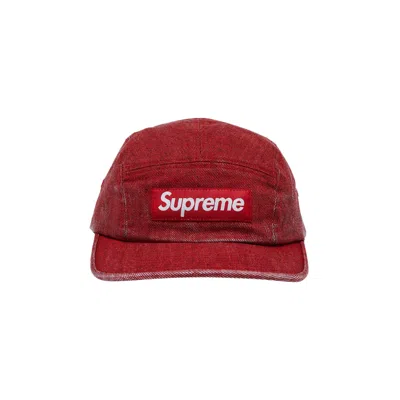 SUPREME SUPREME COATED DENIM CAMP CAP 'RED'