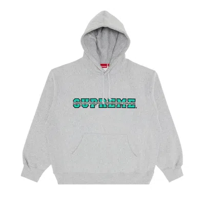 SUPREME SUPREME COLLEGIATE ACRONYM HOODED SWEATSHIRT 'HEATHER GREY'