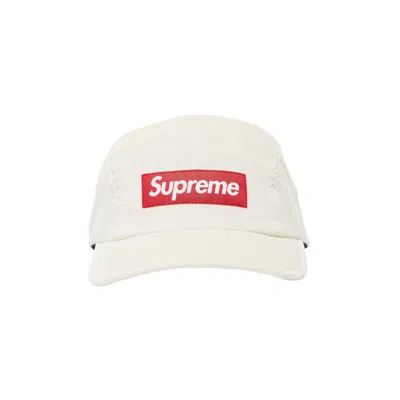 SUPREME SUPREME CORDUROY CAMP CAP 'WHITE'