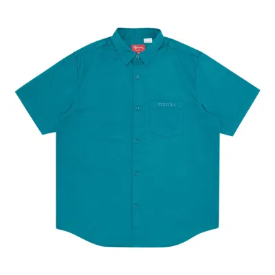 SUPREME SUPREME CROC PATCH SHORT-SLEEVE WORK SHIRT 'TEAL'