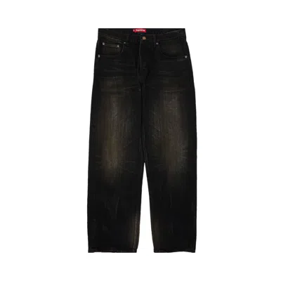 SUPREME SUPREME DISTRESSED LOOSE FIT SELVEDGE JEAN 'WASHED BLACK'