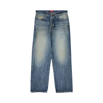 SUPREME SUPREME DISTRESSED LOOSE FIT SELVEDGE JEAN 'WASHED INDIGO'