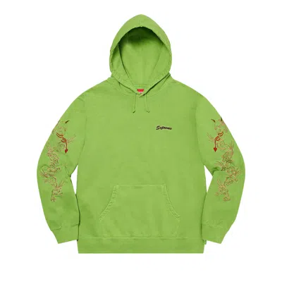 SUPREME SUPREME DRAGON OVERDYED HOODED SWEATSHIRT 'LIME'