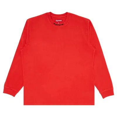 SUPREME SUPREME EMBROIDERED COLLAR LONG-SLEEVE TOP 'RED'