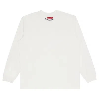 SUPREME SUPREME EMBROIDERED COLLAR LONG-SLEEVE TOP 'WHITE'