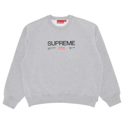 SUPREME SUPREME ESTABLISHED CREWNECK 'HEATHER GREY'