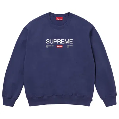 SUPREME SUPREME ESTABLISHED CREWNECK 'WASHED NAVY'
