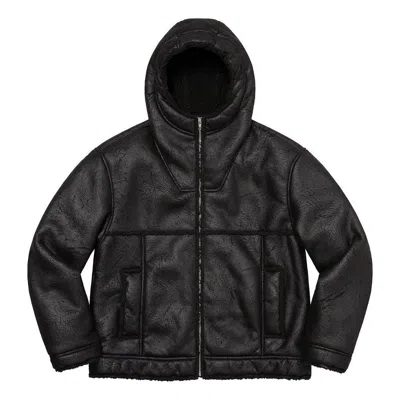 SUPREME Supreme Faux Shearling Hooded Jacket 'Black'