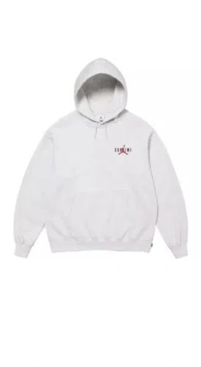 SUPREME F/W 2024 SUPREME JORDAN HOODIE SWEATSHIRT ASH GREY SIZE LARGE IN HAND, SHIPS NOW