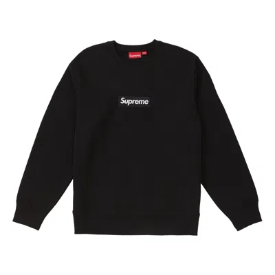 SUPREME Supreme FW18 Box Logo Crewneck Black Round Neck Pullover Fleece Lined Unisex