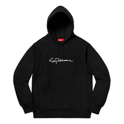 SUPREME Supreme FW18 Classic Script Hooded Sweatshirt Black