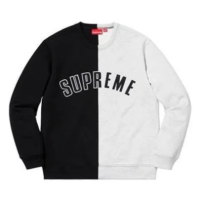 SUPREME Supreme FW18 Split Crewneck Sweatshirt 'Black'