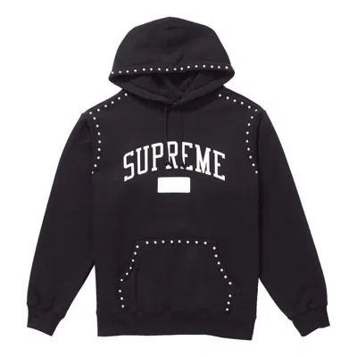 SUPREME Supreme FW18 Studded Hooded Sweatshirt Black Logo