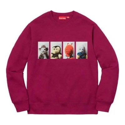SUPREME Supreme FW18 X Mike Kelley AhhYouth! Crewneck Sweatshirt 'Dark Magenta Burgundy'