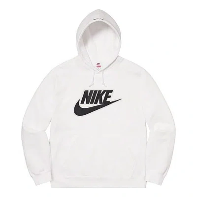 SUPREME Supreme FW19 Week 14 X Nike Leather Appliqu Hooded Sweatshirt 'White'
