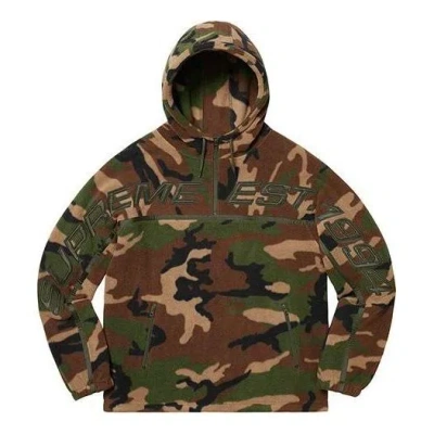 SUPREME Supreme FW19 Week 15 Polartec Half Zip Hooded Sweatshirt 'Green'