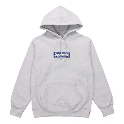 SUPREME Supreme FW19 Week 16 Bandana Box Logo Hooded Sweatshirt Paisley Grey