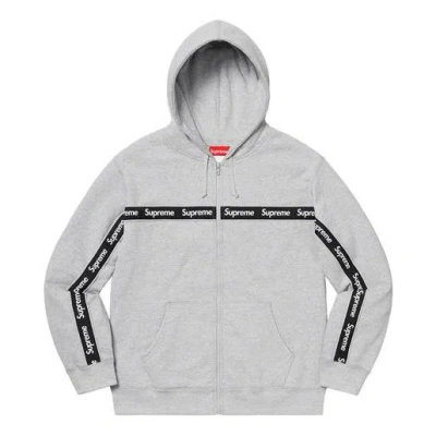 SUPREME Supreme FW19 Week 9 Text Stripe Zip Up Hooded Sweatshirt