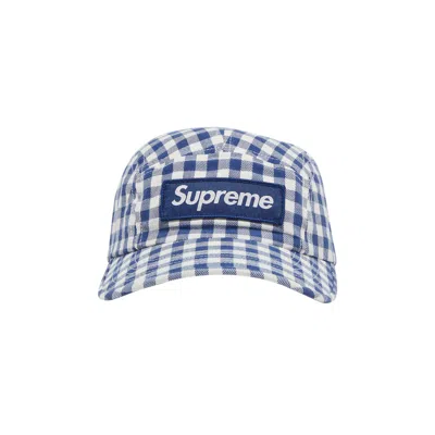 SUPREME SUPREME GINGHAM CAMP CAP 'NAVY'