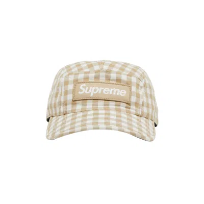 SUPREME SUPREME GINGHAM CAMP CAP 'TAN'