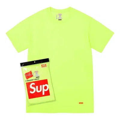 SUPREME Supreme Hanes Tagless T-shirts (2 Pack) Box Logo Tee 'Light Green'