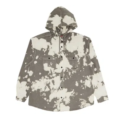 SUPREME SUPREME HOODED DENIM SHIRT 'BLEACHED' | WHITE | MEN'S SIZE XL