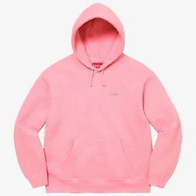 SUPREME SUPREME HOODED SWEATSHIRT 'MICRO QUILTED' DUSTY PINK (SS23) HOODIE SWEATER MENS